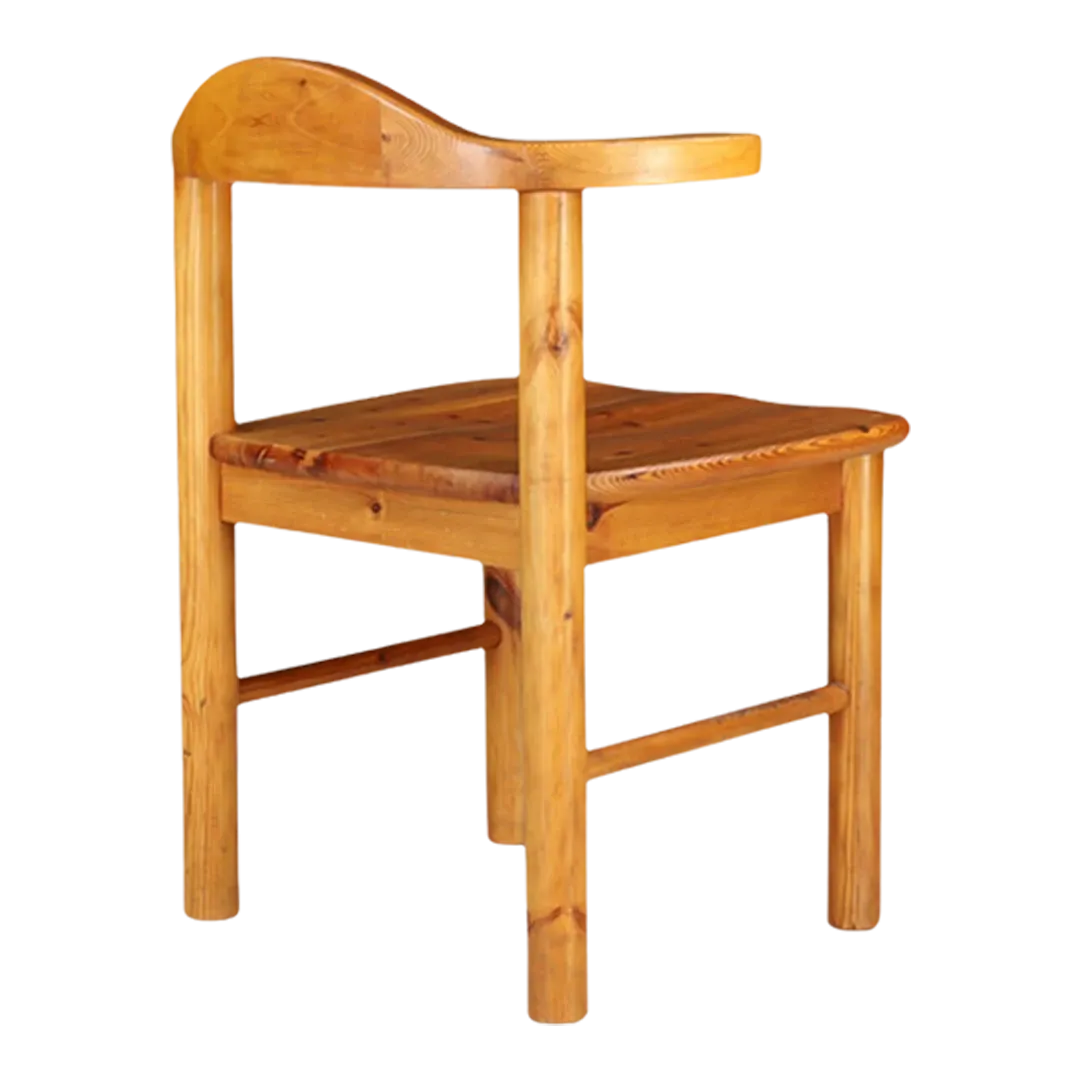 1970s Daumiller style : set six Dutch pinewood dining chairs