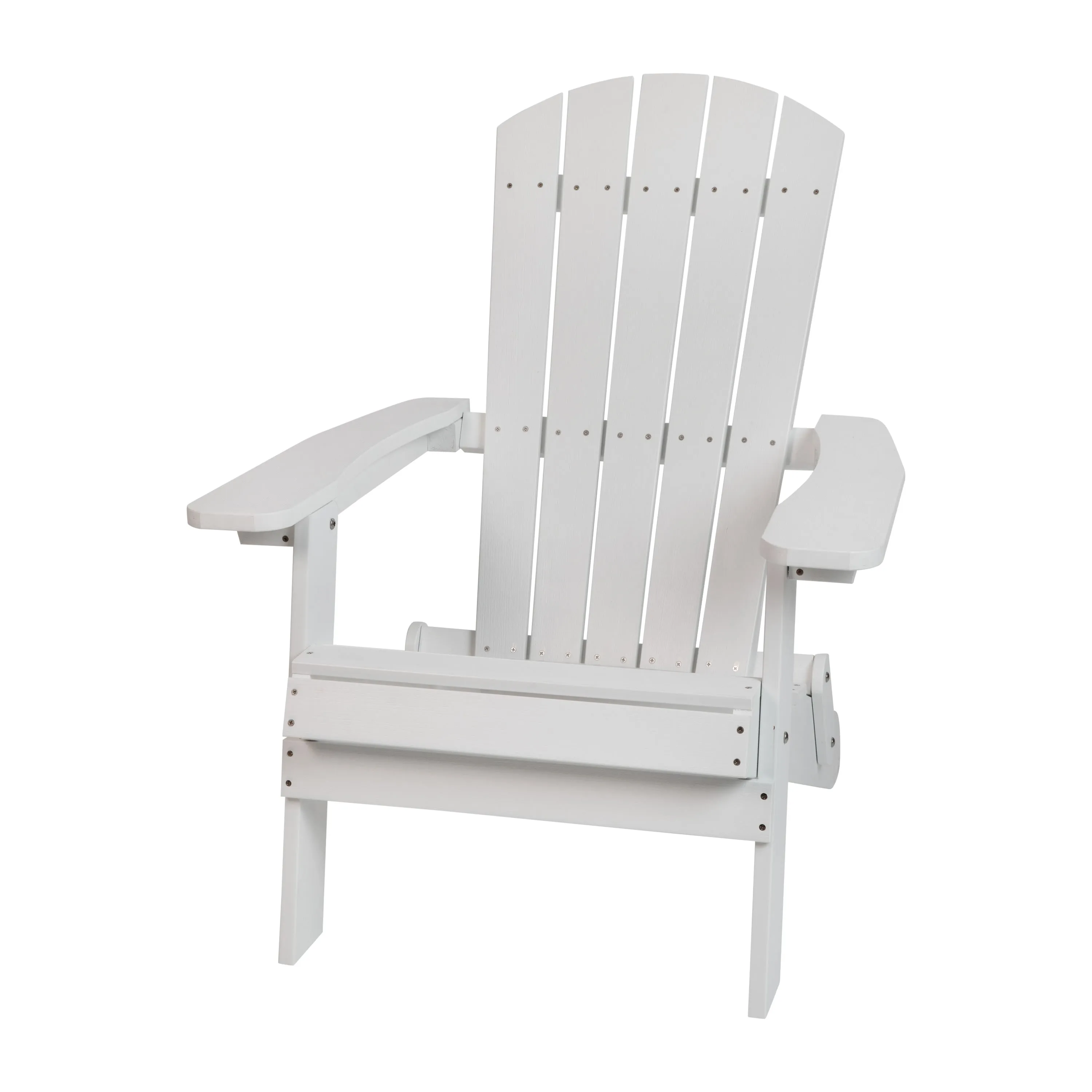 2 Pack Charlestown All-Weather Poly Resin Folding Adirondack Chairs with Side Table