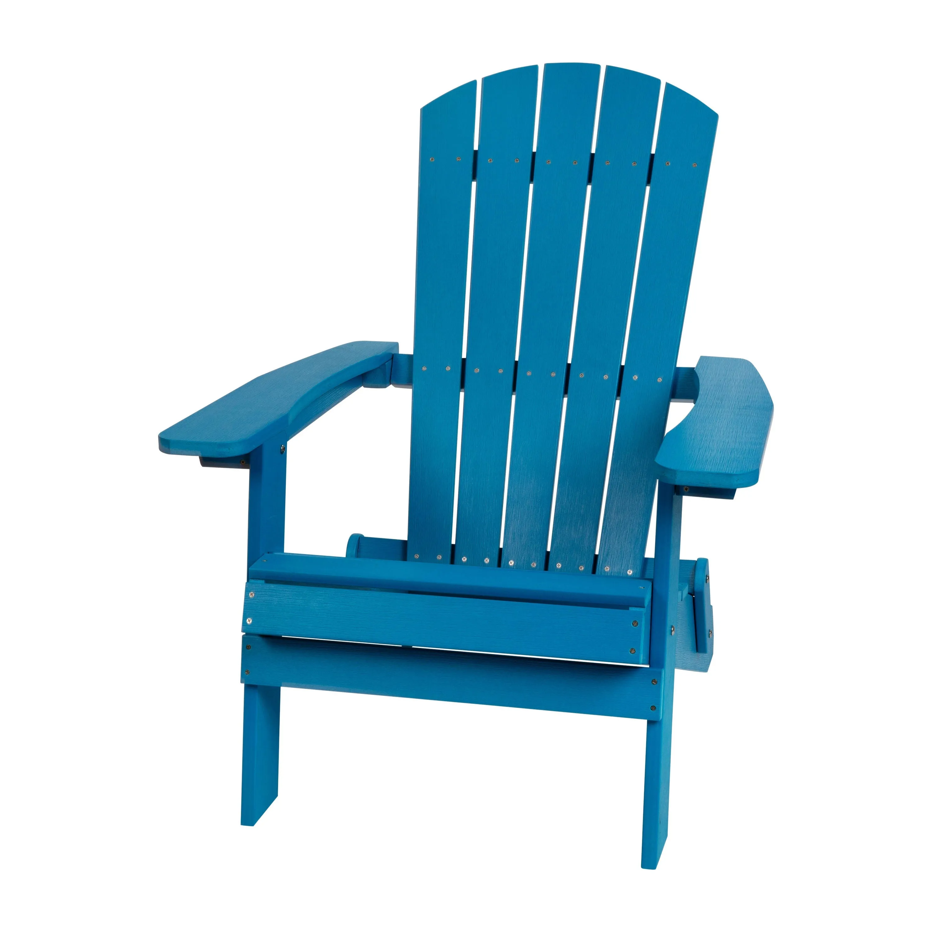 2 Pack Charlestown All-Weather Poly Resin Folding Adirondack Chairs with Side Table