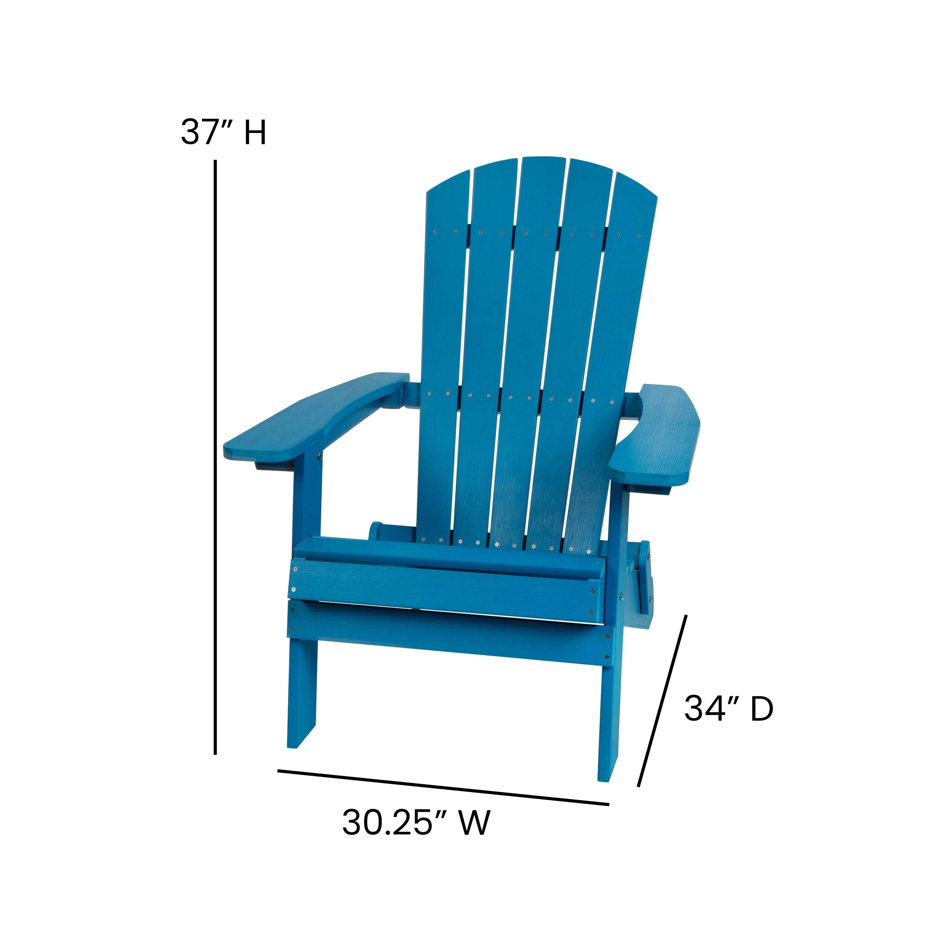 2 Pack Charlestown All-Weather Poly Resin Folding Adirondack Chairs with Side Table