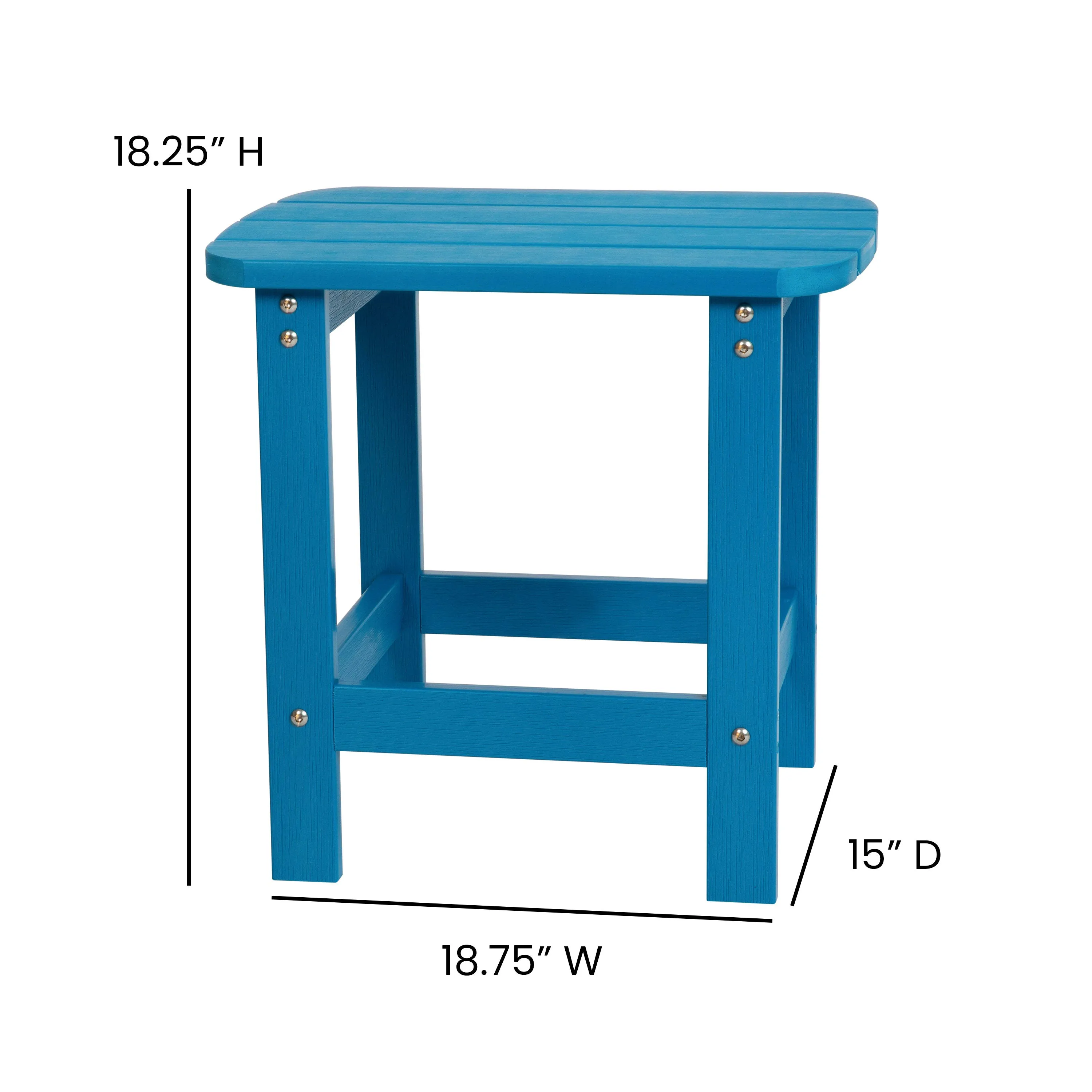 2 Pack Charlestown All-Weather Poly Resin Folding Adirondack Chairs with Side Table