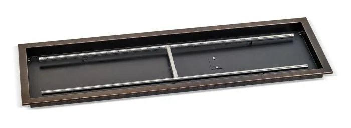 48" x 14" Rectangular Oil Rubbed Bronze Drop-In Pan with Spark Ignition Kit - Natural Gas