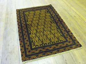 A Heavily Geometric Herat Belouche Rug: 130cm x 82cm