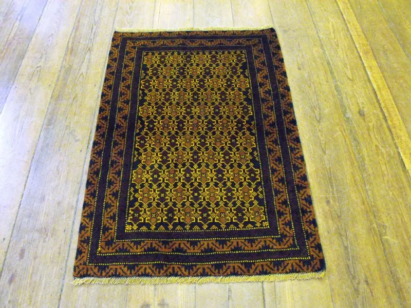 A Heavily Geometric Herat Belouche Rug: 130cm x 82cm