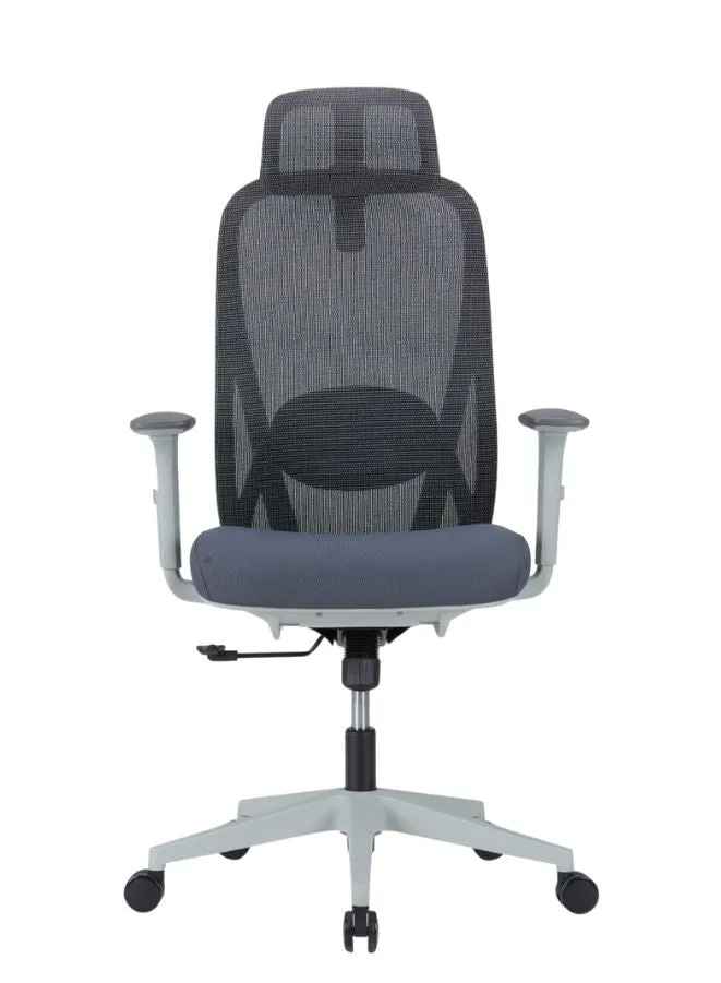 Adjustable Mesh Headrest Ergonomic Office Chair with Synchro Tilt Mechanism and PU Armrests