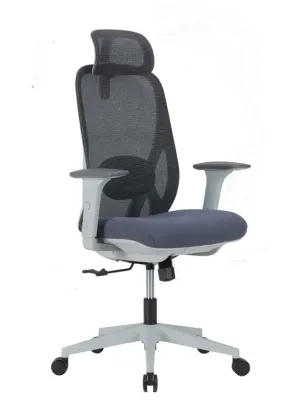 Adjustable Mesh Headrest Ergonomic Office Chair with Synchro Tilt Mechanism and PU Armrests