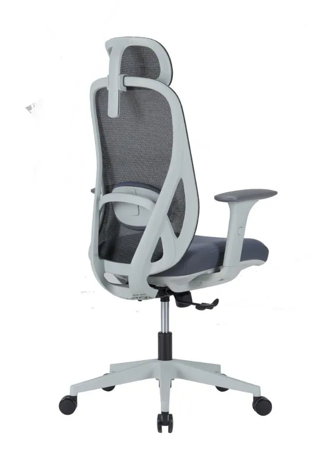 Adjustable Mesh Headrest Ergonomic Office Chair with Synchro Tilt Mechanism and PU Armrests