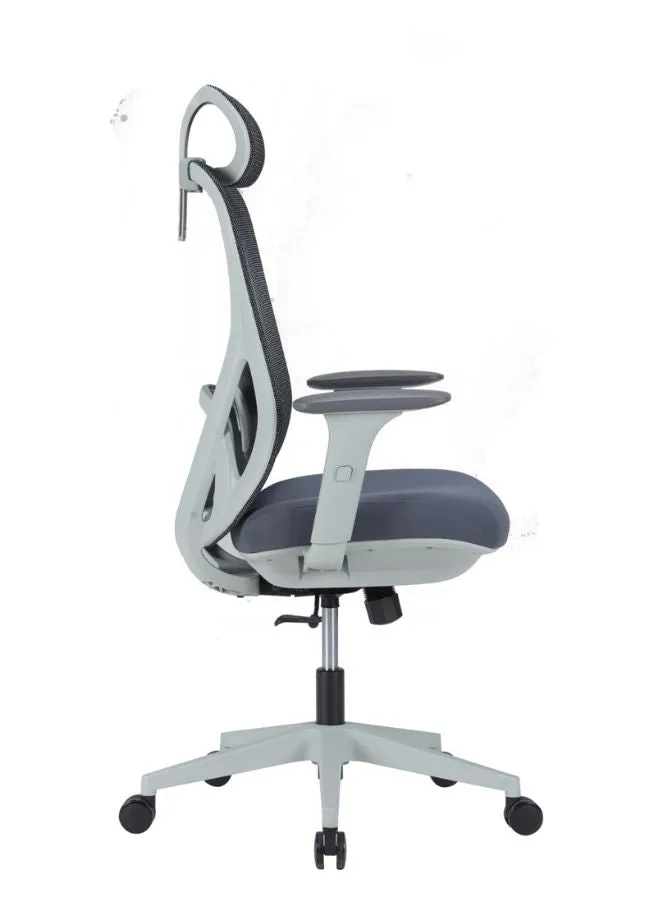 Adjustable Mesh Headrest Ergonomic Office Chair with Synchro Tilt Mechanism and PU Armrests