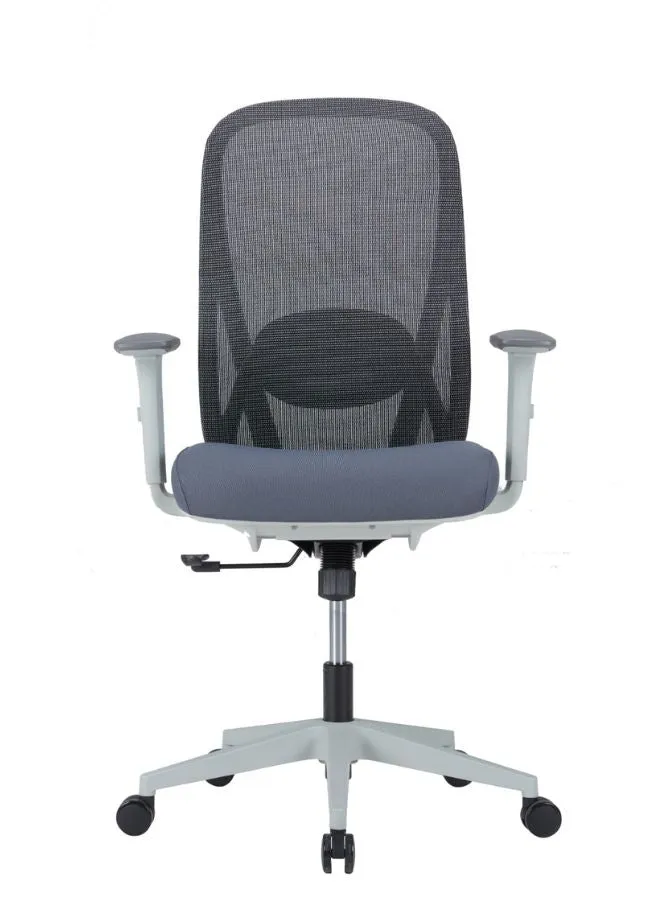 Adjustable Mesh Headrest Ergonomic Office Chair with Synchro Tilt Mechanism and PU Armrests