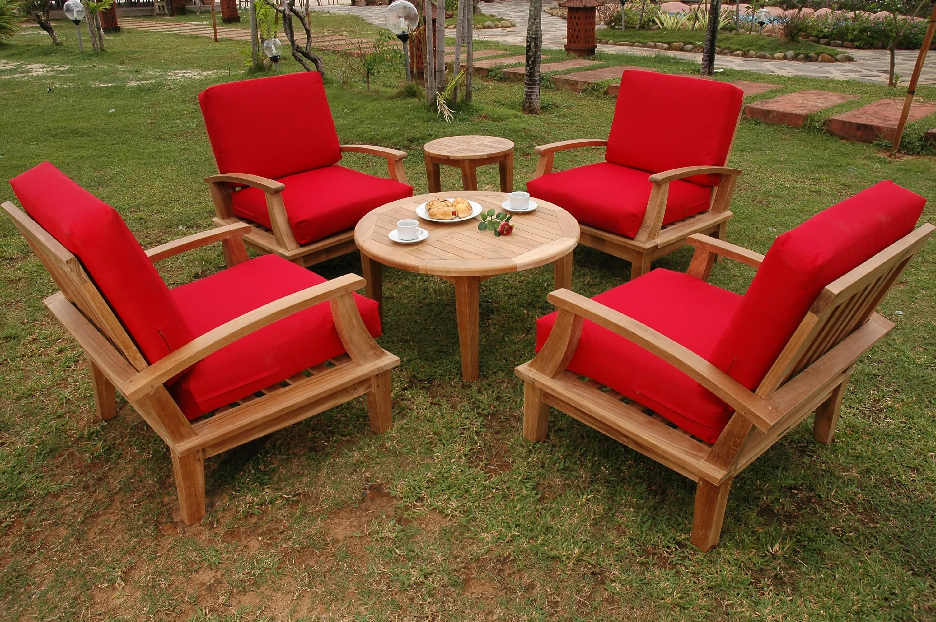 Anderson Teak Set-43 Brianna 6-Pieces Deep Seating Armchair Set