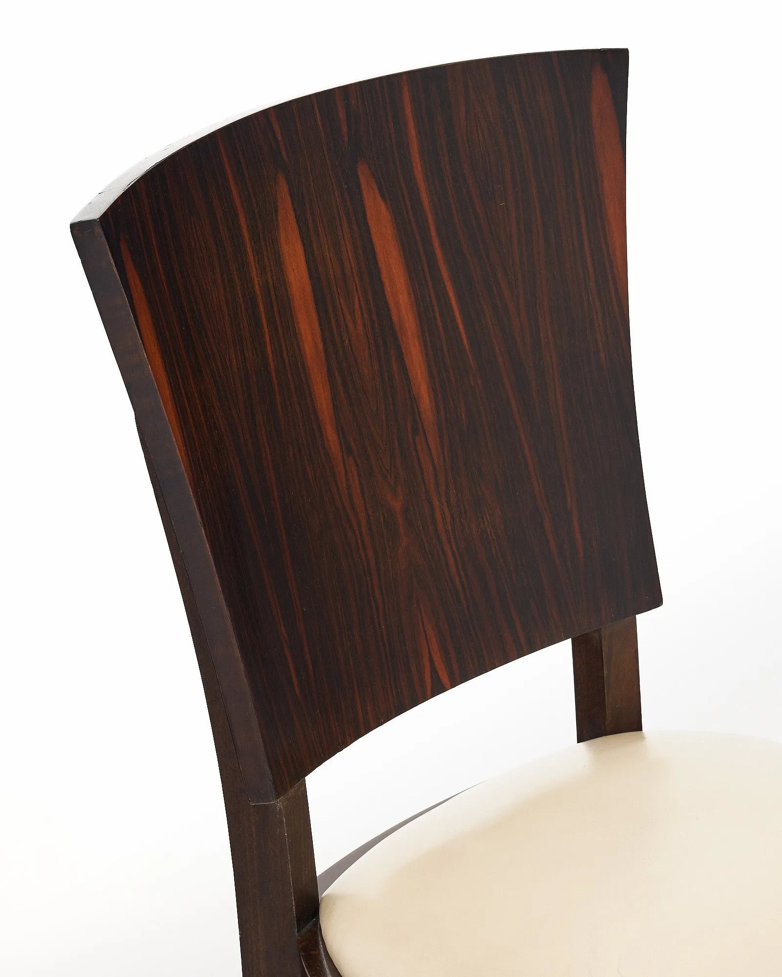 Art Deco Period Macassar Dining Chairs in the style of Jules Leleu