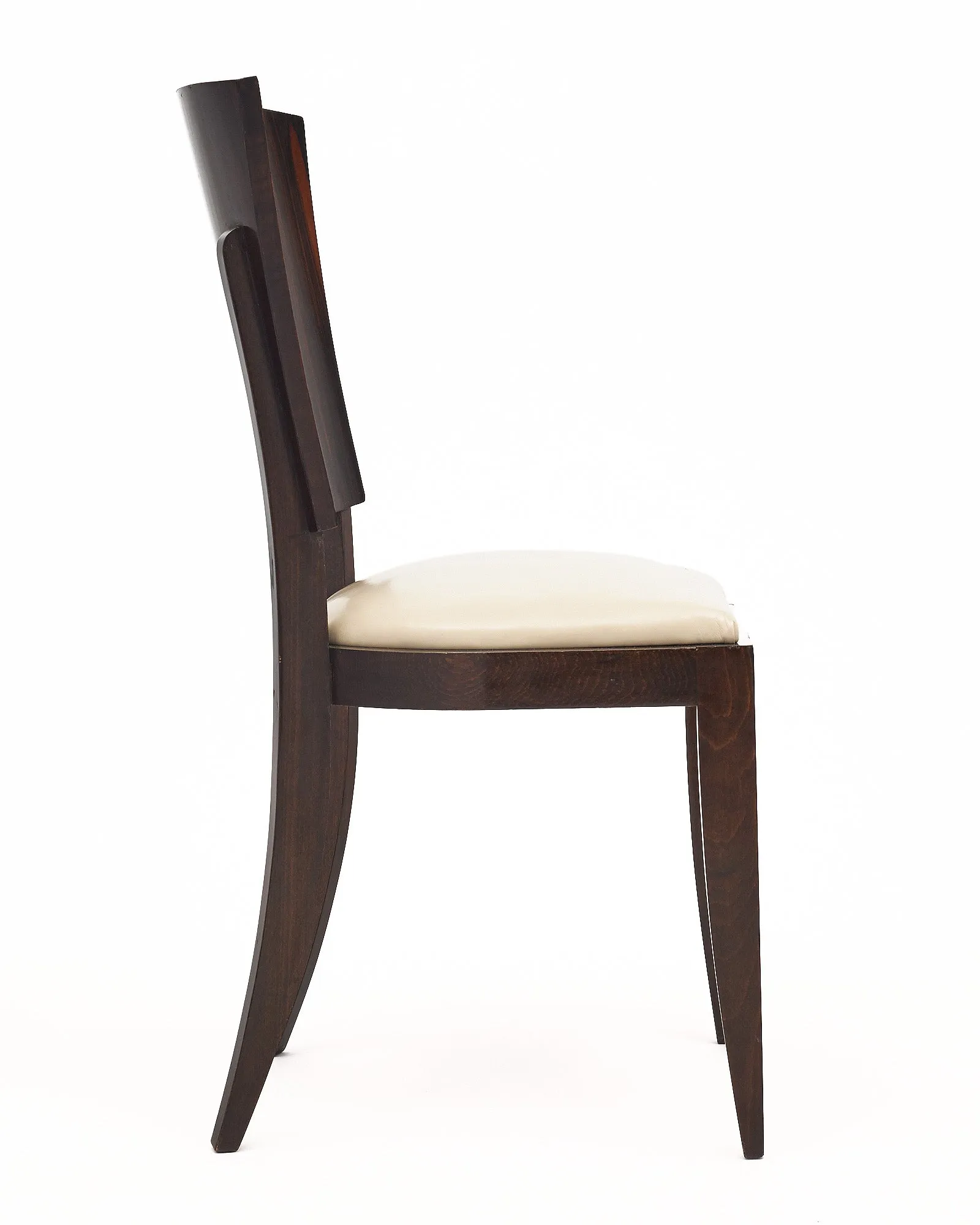 Art Deco Period Macassar Dining Chairs in the style of Jules Leleu