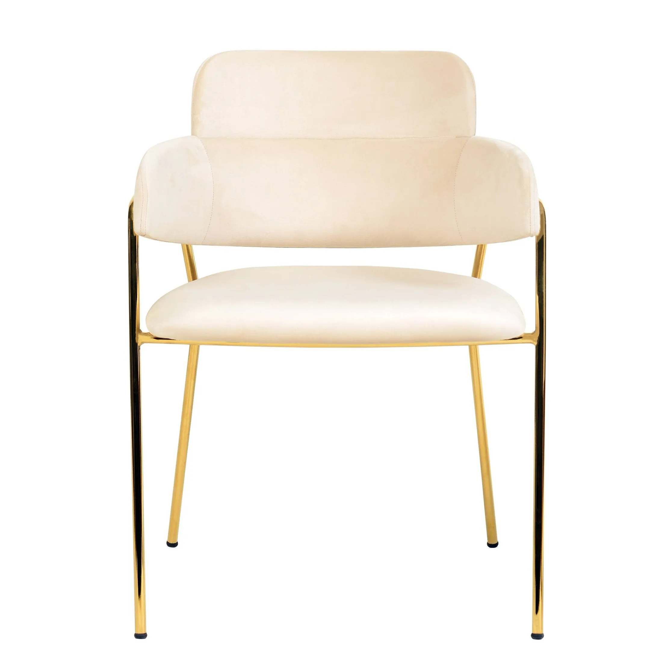 Axis Upholstered Dining Chairs Curved Open-Back & Gold Legs Set of 4