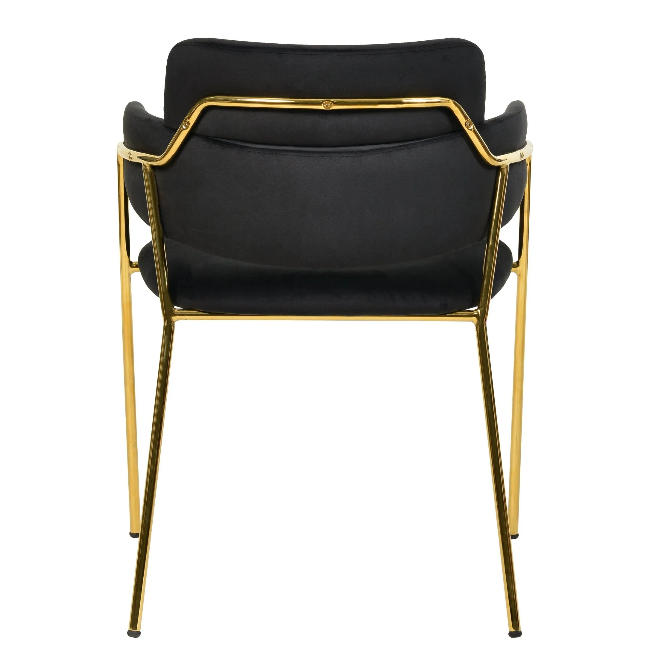 Axis Upholstered Dining Chairs Curved Open-Back & Gold Legs Set of 4