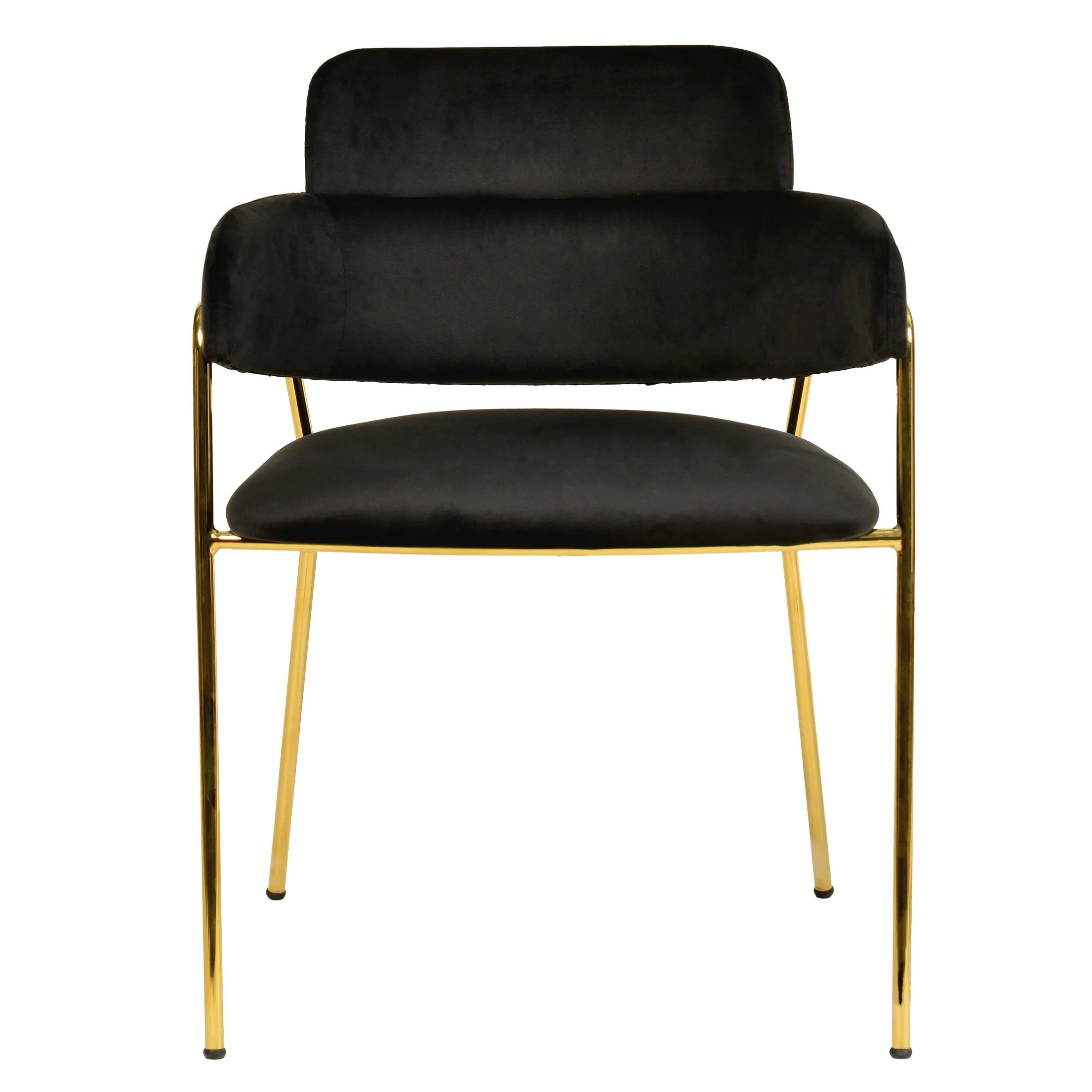 Axis Upholstered Dining Chairs Curved Open-Back & Gold Legs Set of 4