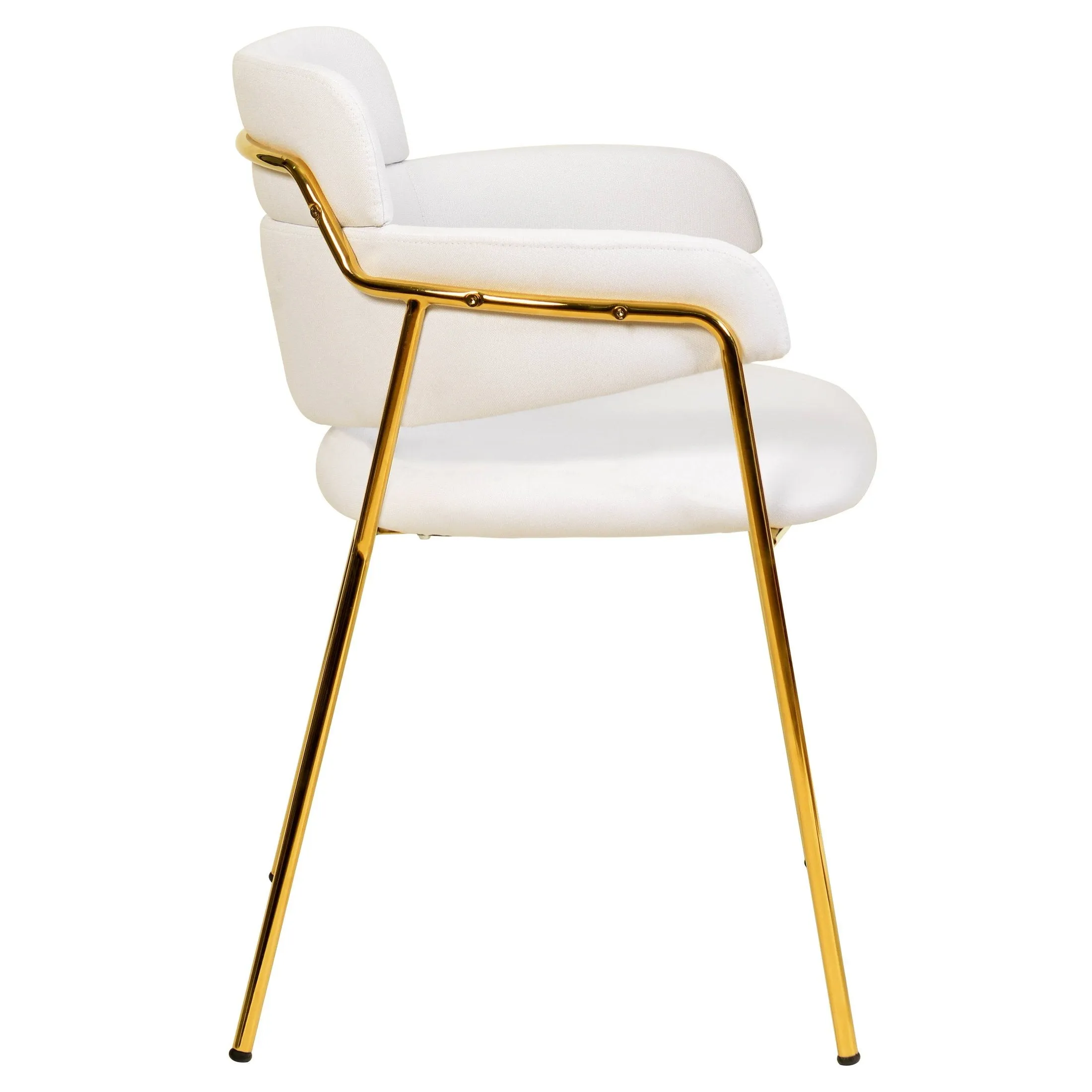 Axis Upholstered Dining Chairs Curved Open-Back & Gold Legs Set of 4