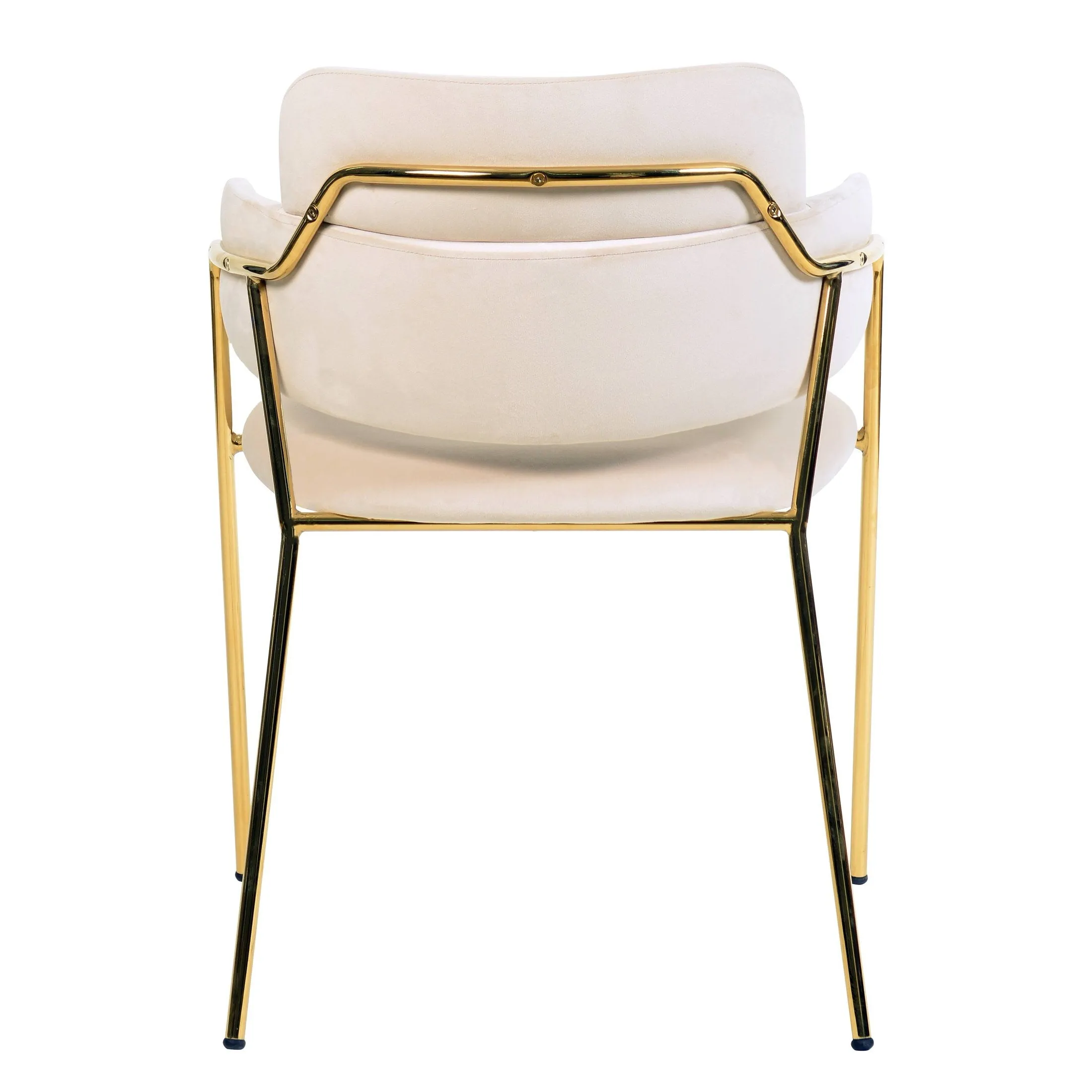 Axis Upholstered Dining Chairs Curved Open-Back & Gold Legs Set of 4