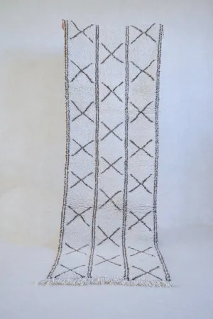 AZILAL  Runner Vintage Moroccan Runner Rug. Modern Design.