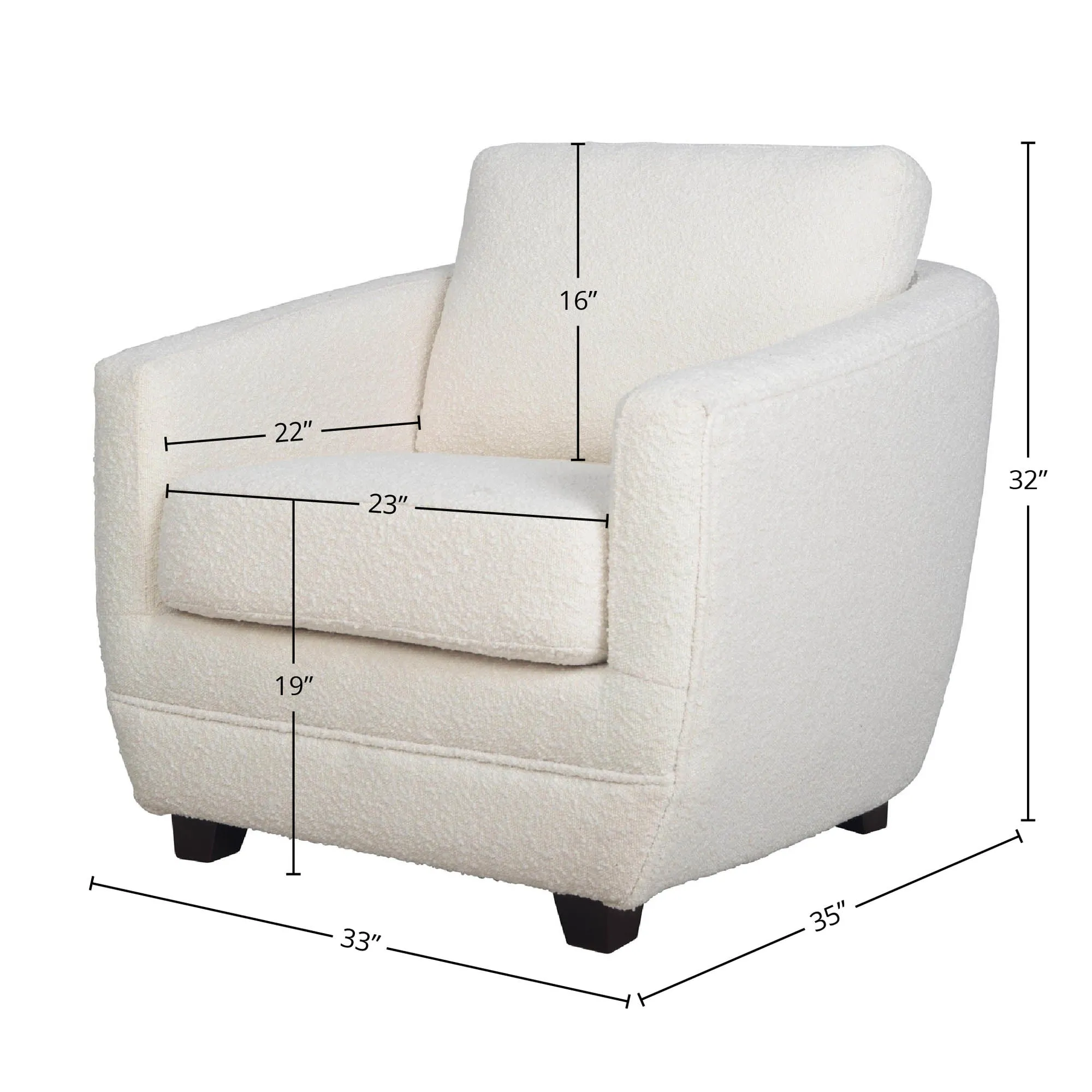 Baltimo Club Chair - Boucle Cream