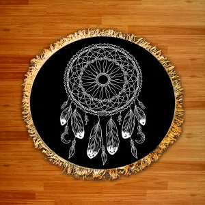 Black Dream Catcher Rug - AMN#147