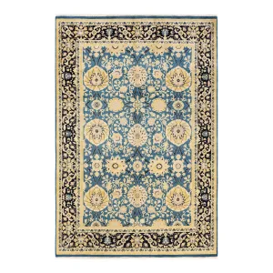 Blue Traditional Wool Rug - 6'1" x 8'8"