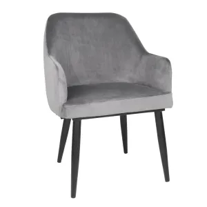 Bolero Lia Velvet Effect Chairs Grey (Set of 2) - FX071