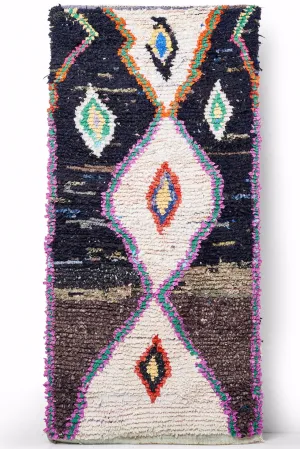 Boucherouette Dark Ground Rug 7 x 3.9