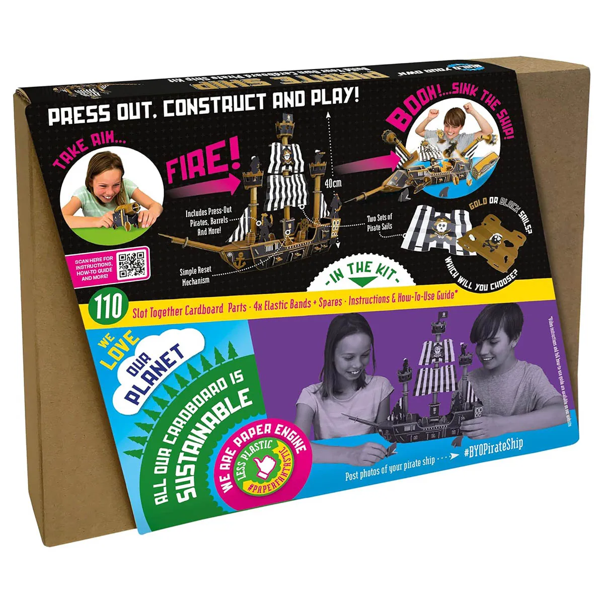 Build Your Own Pirate Ship Slot Together Cardboard Kit