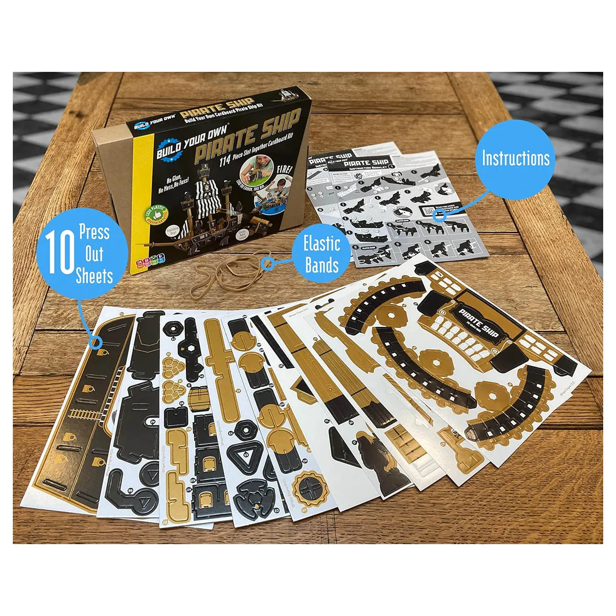 Build Your Own Pirate Ship Slot Together Cardboard Kit