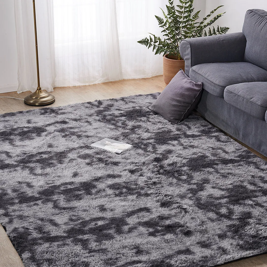 Caden 200x230 Floor Rug Shaggy Soft Large Area Rugs Tie-Dyed - Midnight City