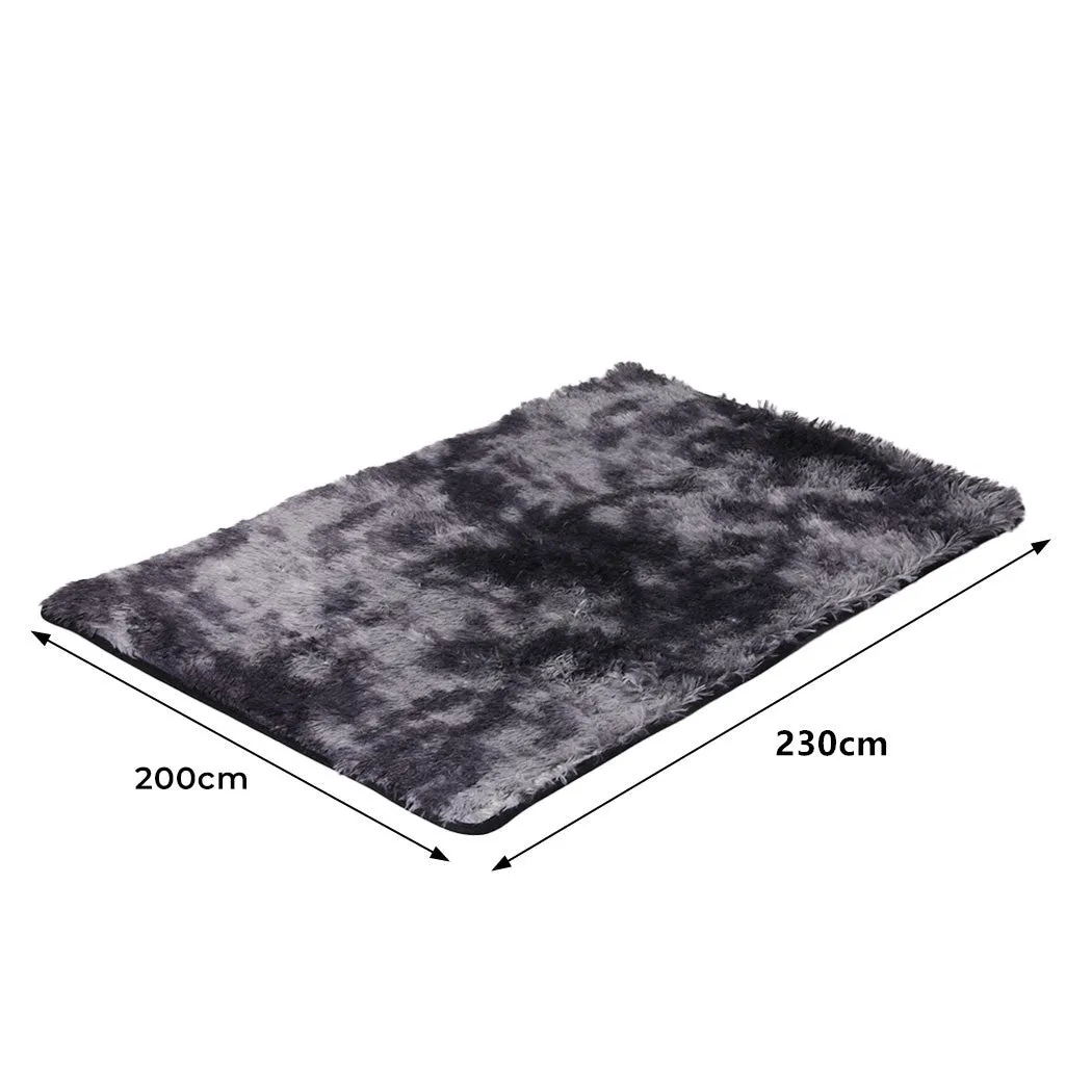 Caden 200x230 Floor Rug Shaggy Soft Large Area Rugs Tie-Dyed - Midnight City