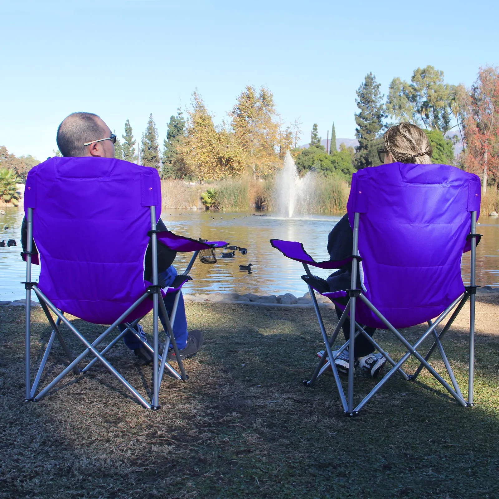 Camabel Folding Camping Chair Hold Up 400lbs Large Outdoor  Lightweight Chairs Purple Model No.ET325