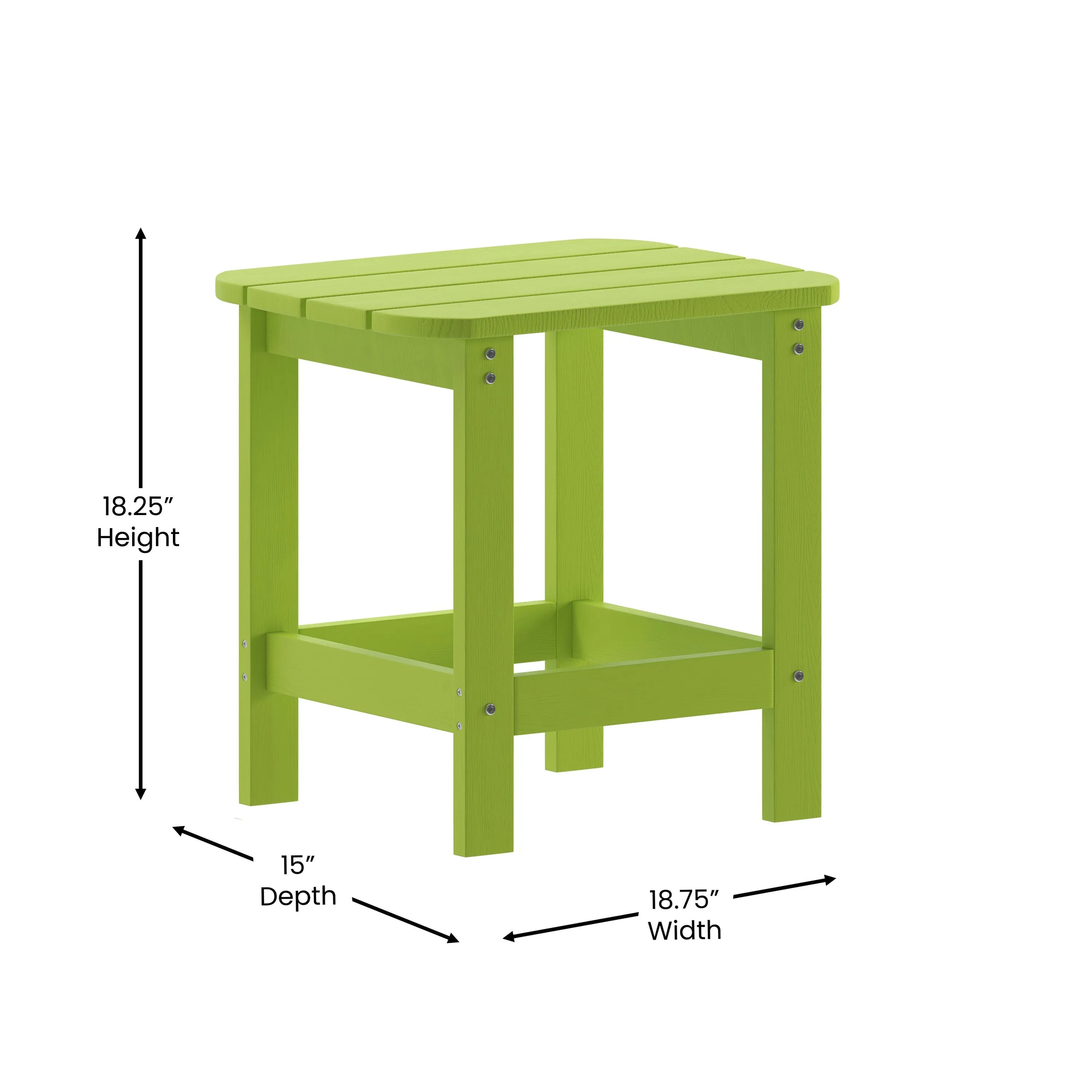 Charlestown All-Weather Poly Resin Wood Commercial Grade Adirondack Side Table