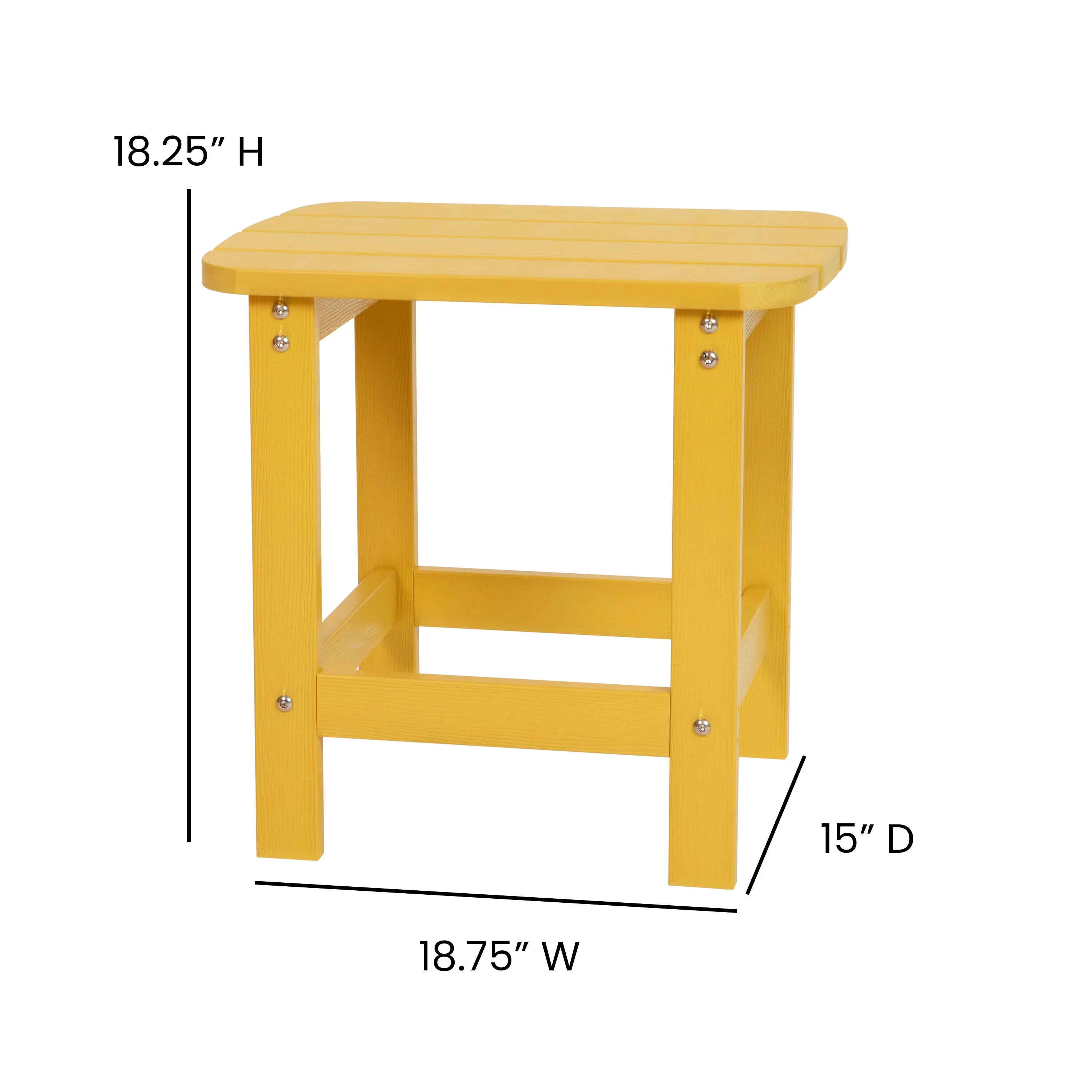 Charlestown All-Weather Poly Resin Wood Commercial Grade Adirondack Side Table