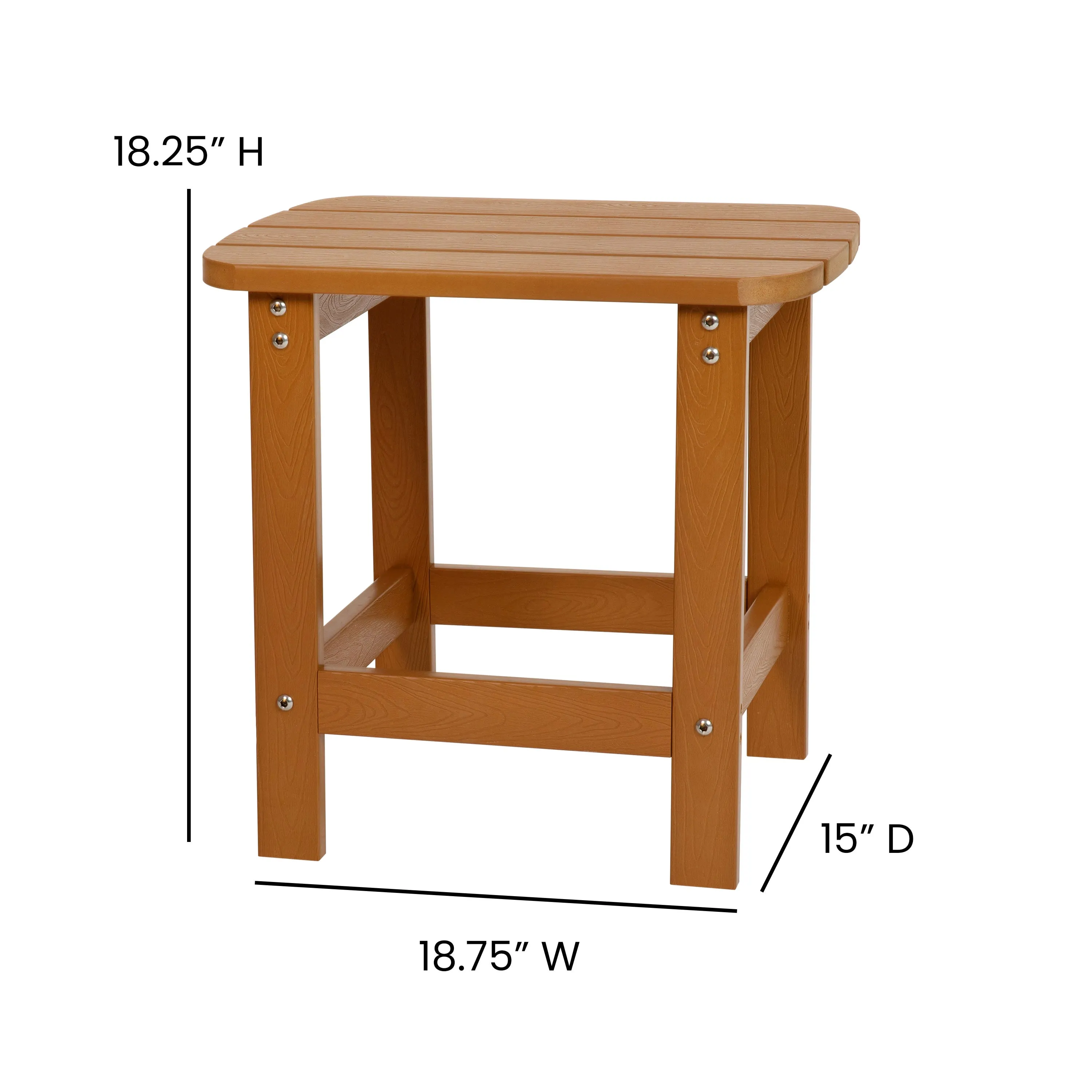 Charlestown All-Weather Poly Resin Wood Commercial Grade Adirondack Side Table