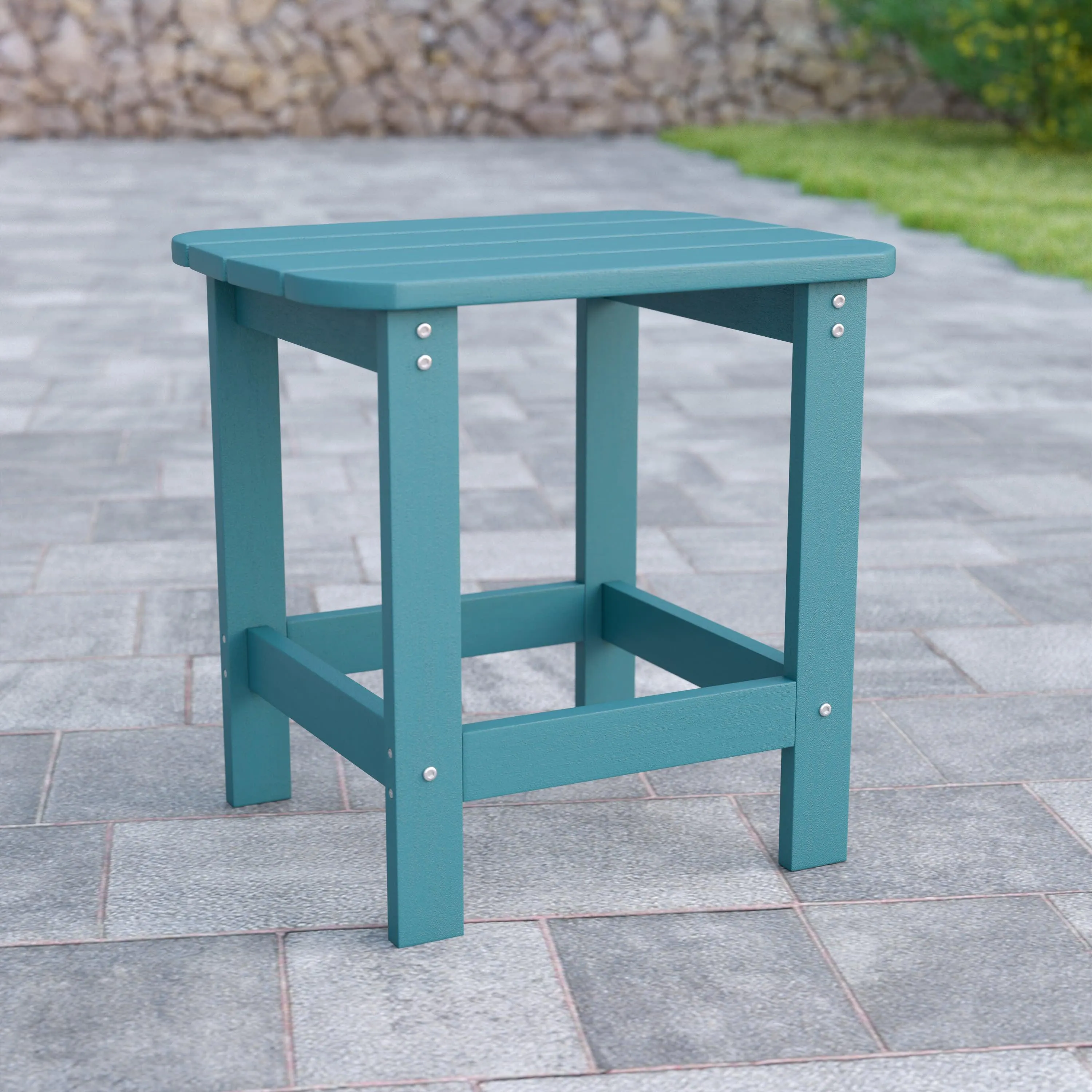 Charlestown All-Weather Poly Resin Wood Commercial Grade Adirondack Side Table