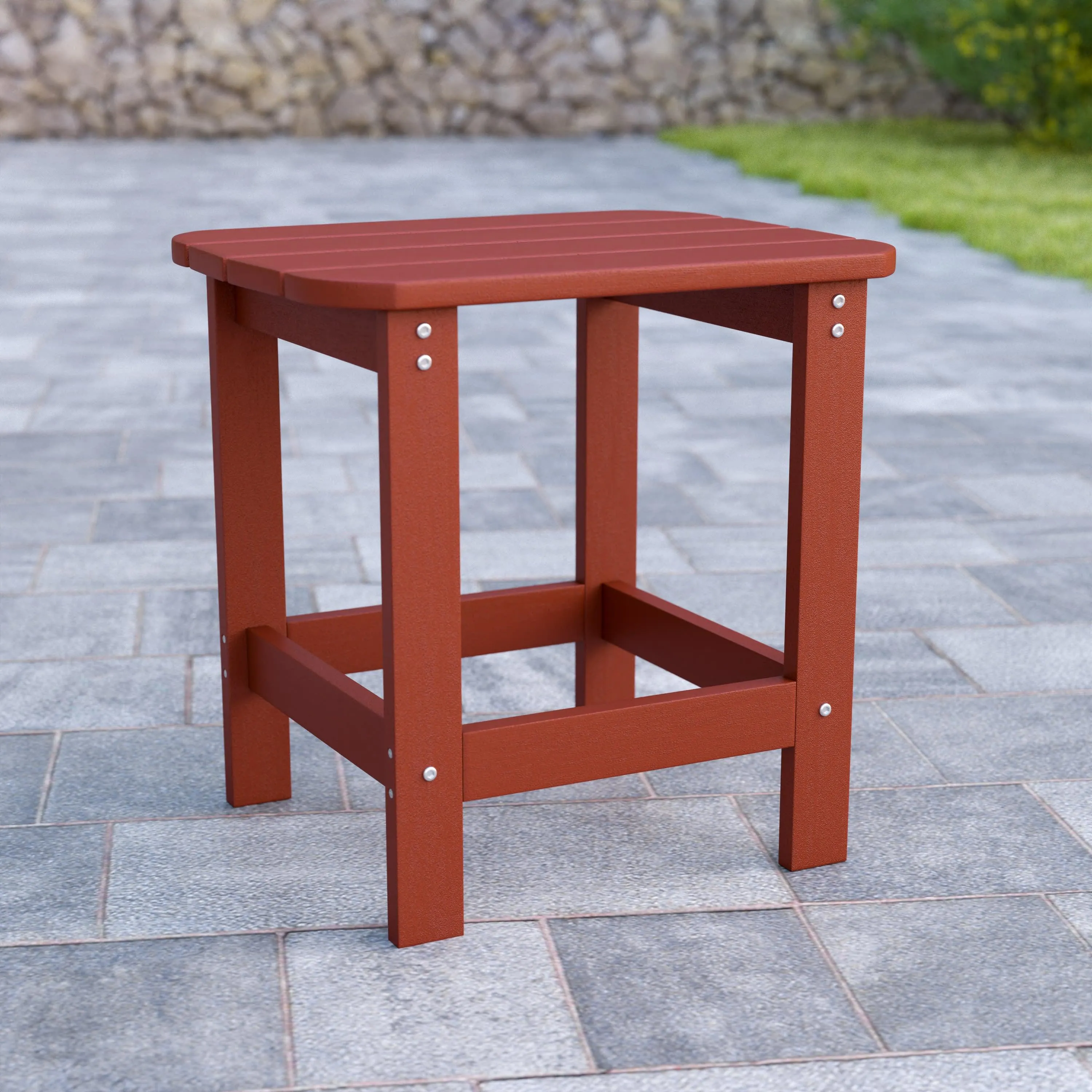 Charlestown All-Weather Poly Resin Wood Commercial Grade Adirondack Side Table