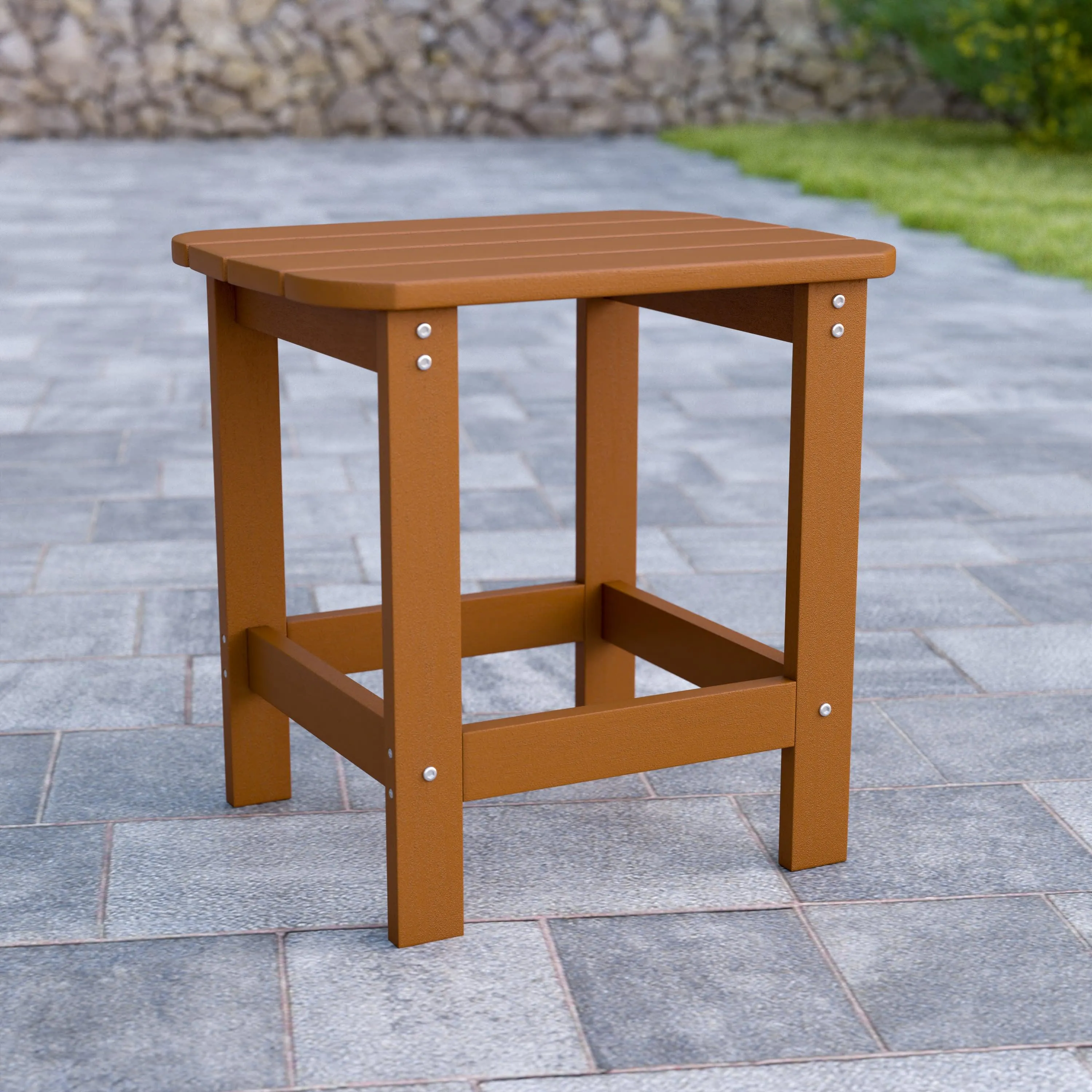 Charlestown All-Weather Poly Resin Wood Commercial Grade Adirondack Side Table