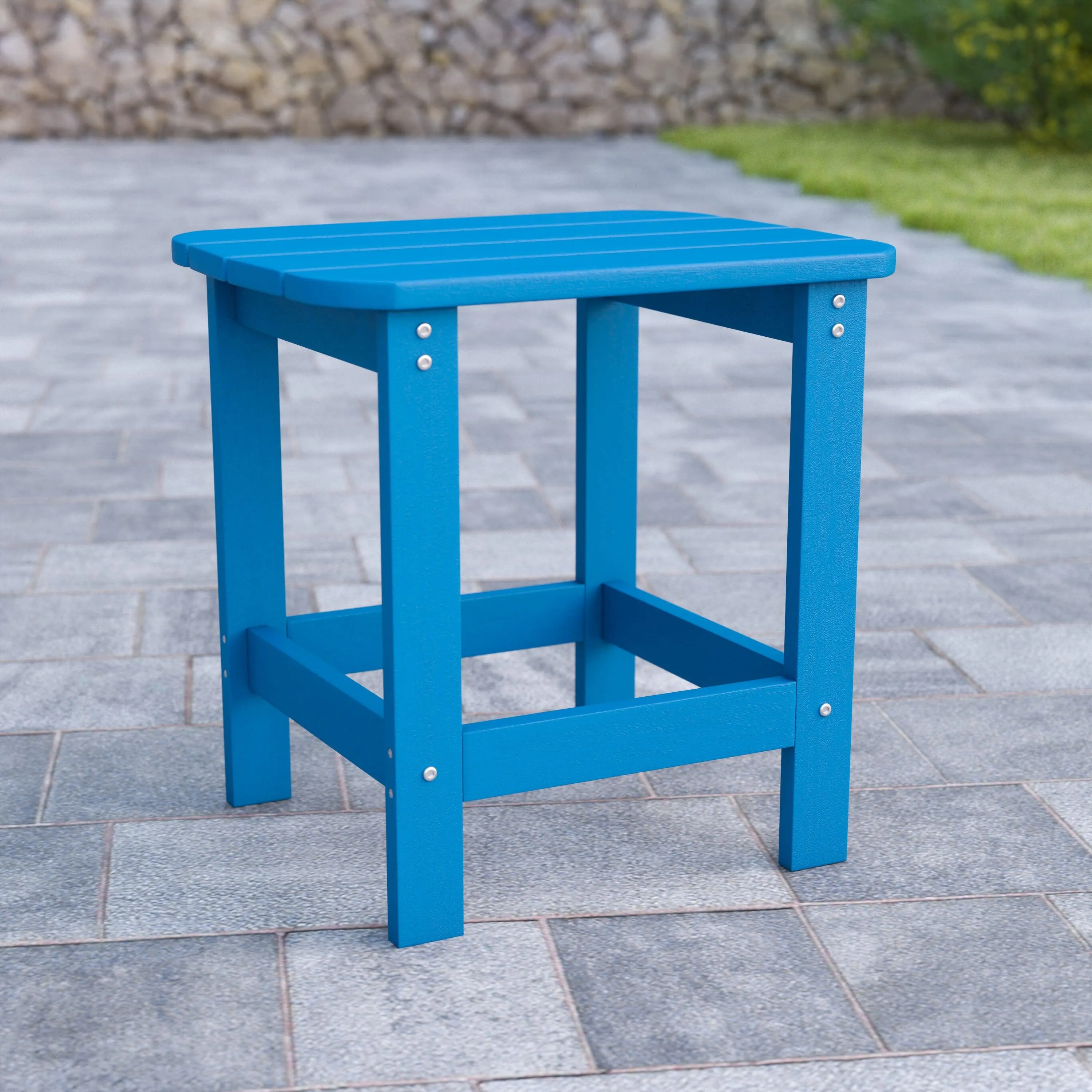 Charlestown All-Weather Poly Resin Wood Commercial Grade Adirondack Side Table