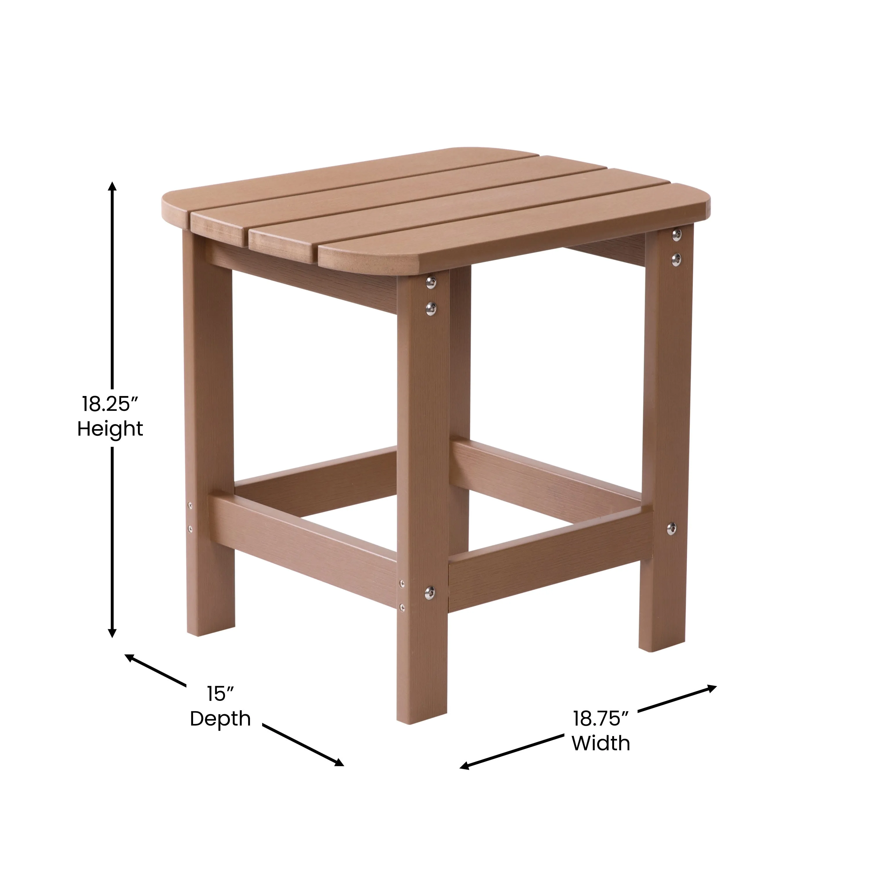 Charlestown All-Weather Poly Resin Wood Commercial Grade Adirondack Side Table