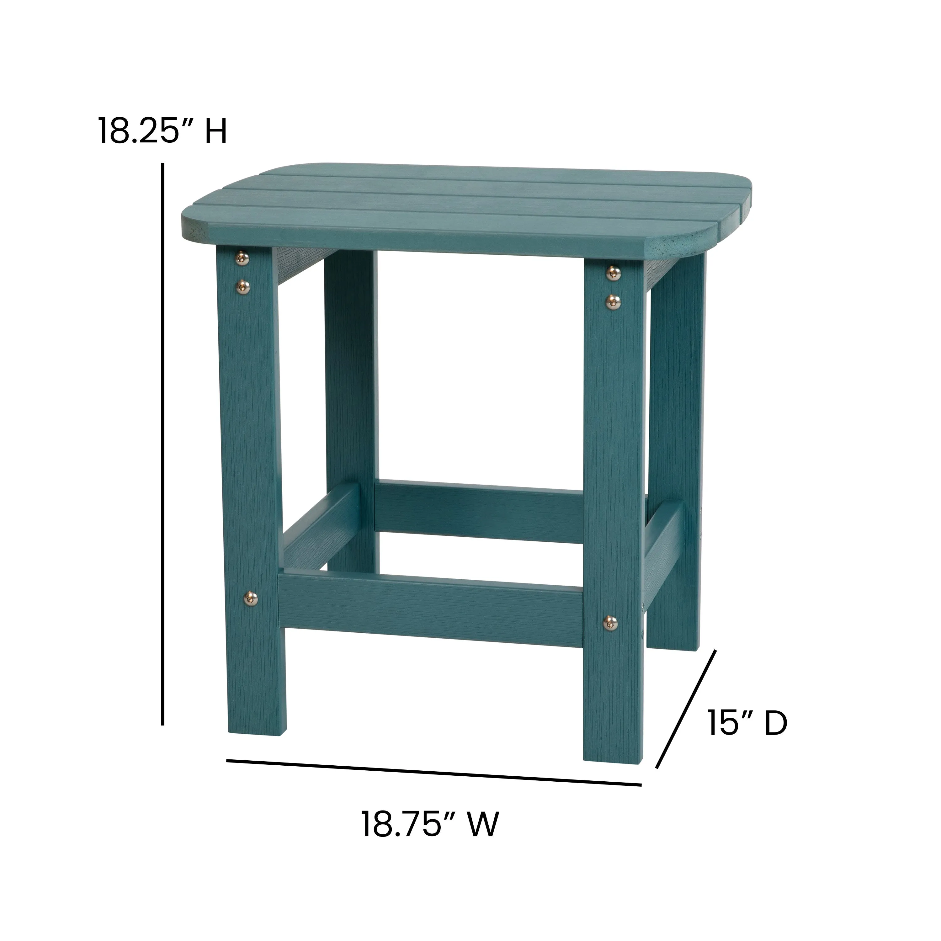 Charlestown All-Weather Poly Resin Wood Commercial Grade Adirondack Side Table