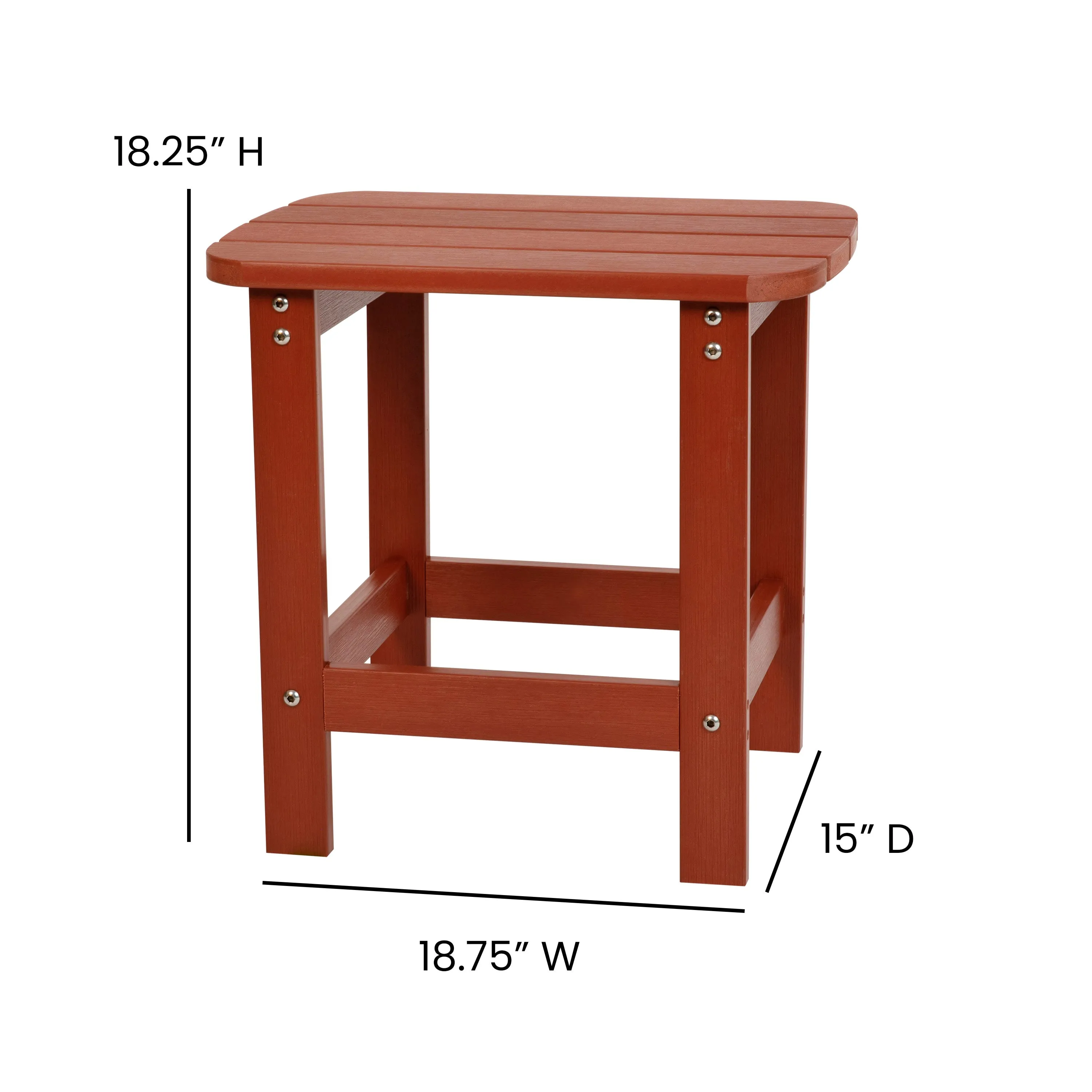 Charlestown All-Weather Poly Resin Wood Commercial Grade Adirondack Side Table