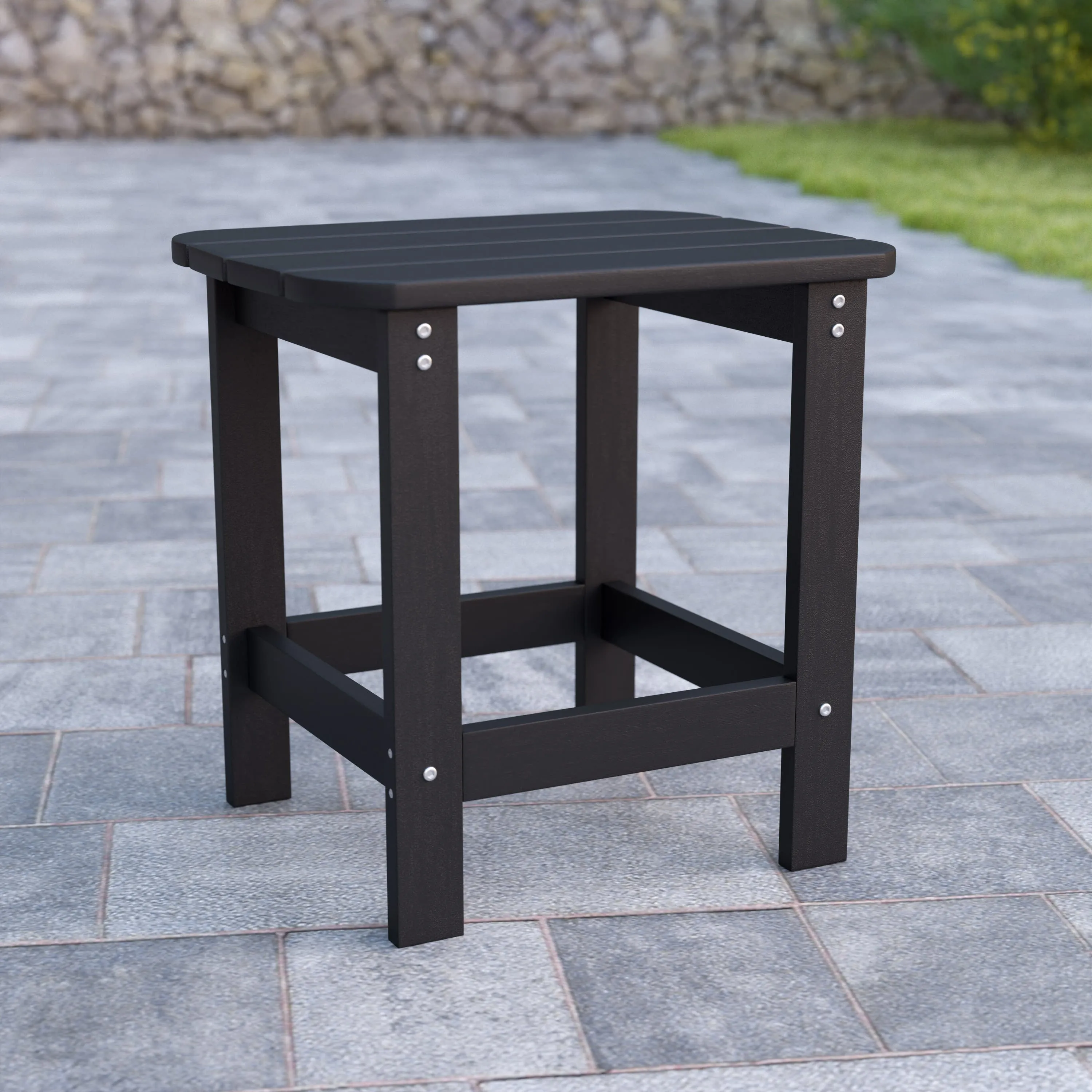 Charlestown All-Weather Poly Resin Wood Commercial Grade Adirondack Side Table