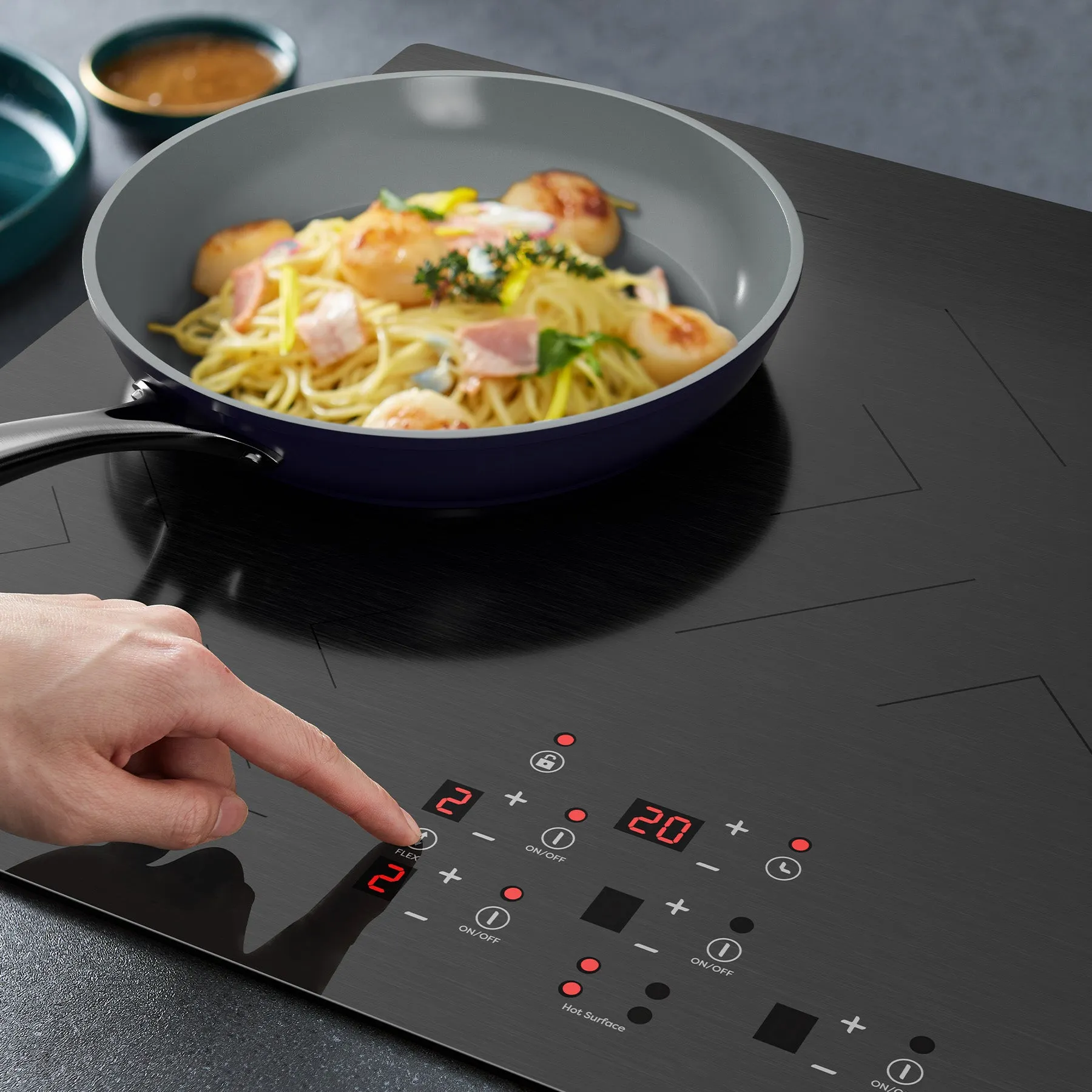 CIARRA 30 Inch Built-in Induction Cooktop with 4 Booster Burners 1 Flex Zone CABIH304BF-S