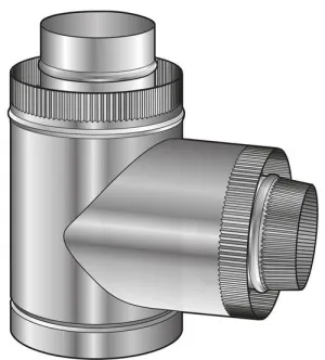 Combination Tee-Piece for Wood Fire Flues