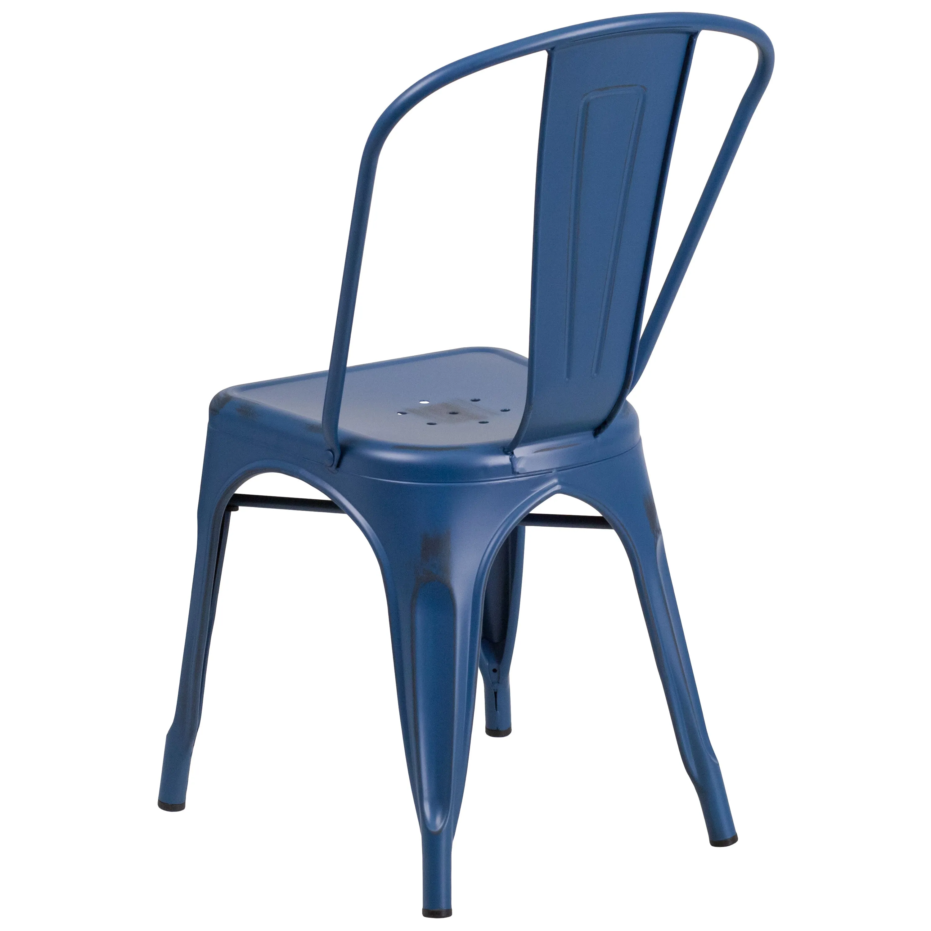 Commercial Grade Distressed Metal Indoor-Outdoor Stackable Chair