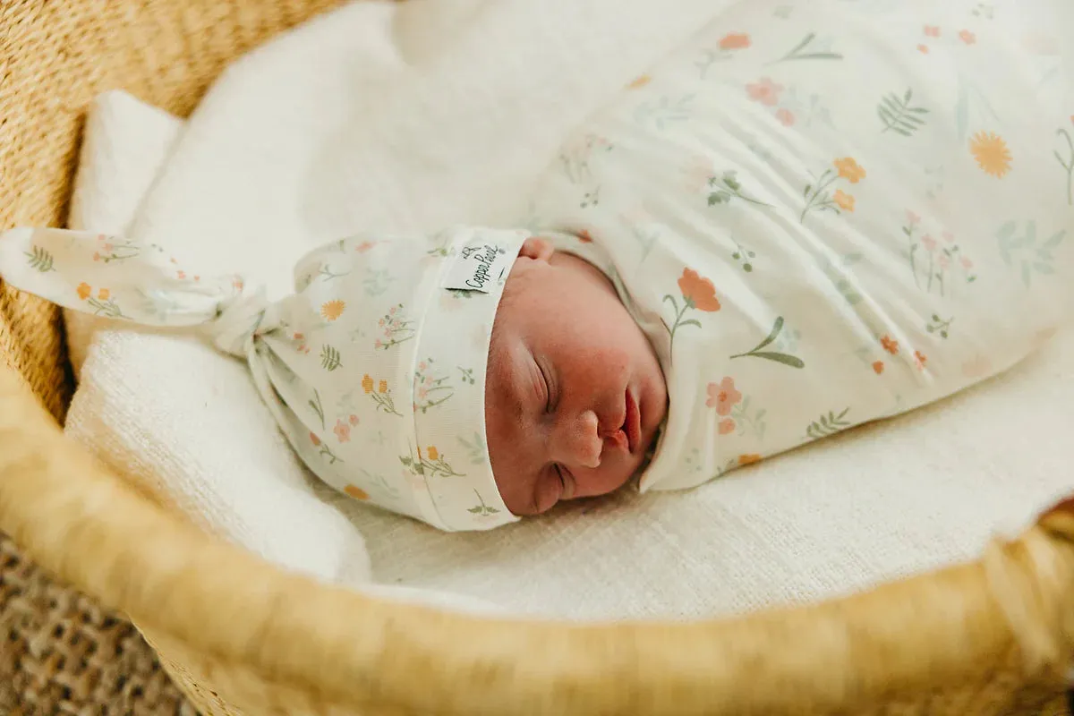 Copper Pearl Knit Swaddle Blanket / Mabel