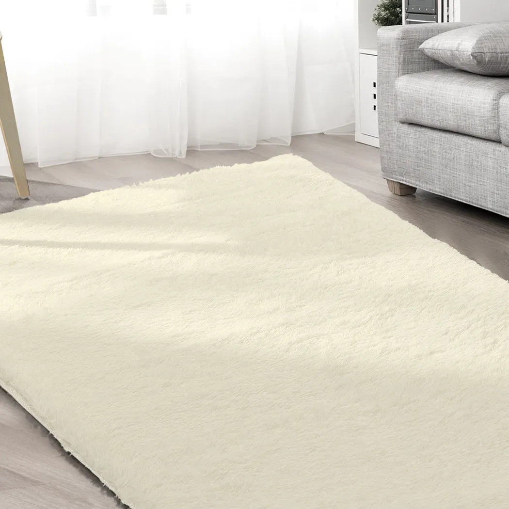 Cyrus 120x160 Designer Soft Shaggy Floor Confetti Rug Large - Cream