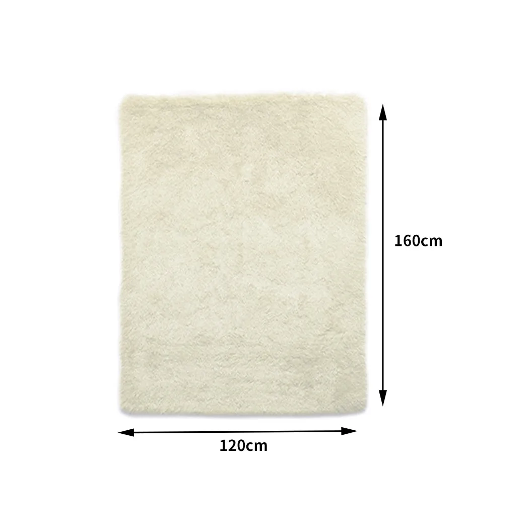 Cyrus 120x160 Designer Soft Shaggy Floor Confetti Rug Large - Cream