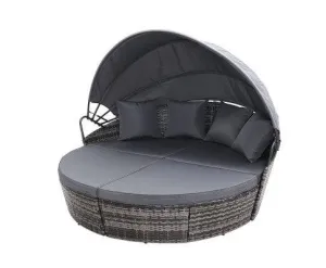 Day Bed for Sale - Premium Grey Rattan Day Bed Lounge Set for Patio